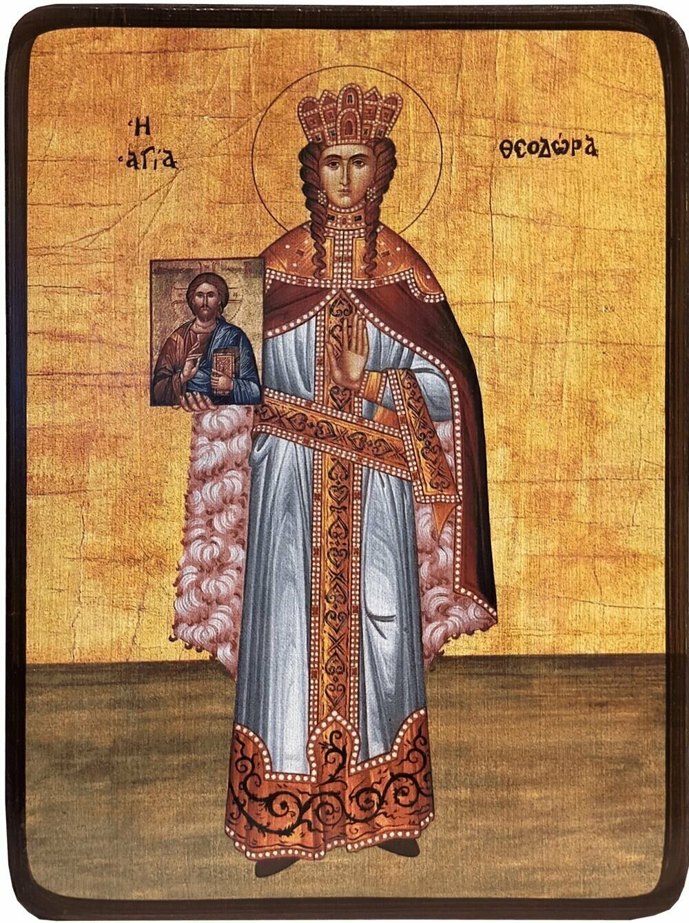 Икона Феодора Греческая, царица, размер 6 х 9 см