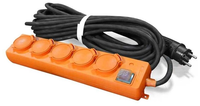 Удлинитель 5х30м с заземл. 16А IP44 У10-026 с выкл. с индик. КГ 3х1.5 розетки с защ. крышкой, UNIVERSAL 9634140 (1 шт.)