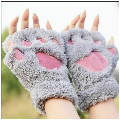 фото Перчатки демисезонные, сенсорные, утепленные, размер 17, серый gloves mittens
