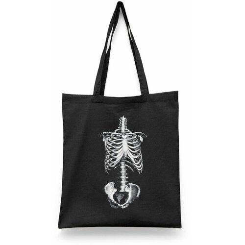 фото Сумка-шоппер унисекс каждому своё "хеллоуин/halloween/тыква" черная