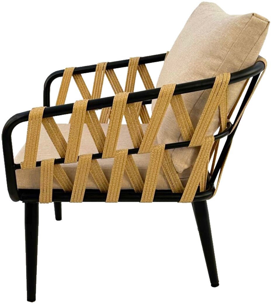Комплект плетеной мебели из искусственного ротанга ALFART LIMA (диван 3-местный, 2 кресла, стол журнальный) грано - фотография № 5