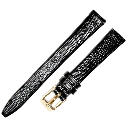 фото Ремешок 1203-02-1-1 lezar лак черный кожаный ремень 12 мм для часов наручных лаковый из натуральной кожи лакированный женский ardi