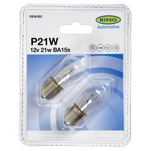 Автолампа P21W цоколь BA15s напряжение 12V мощность 21W цветовая температура 2000K (Ring Automotive REW382)