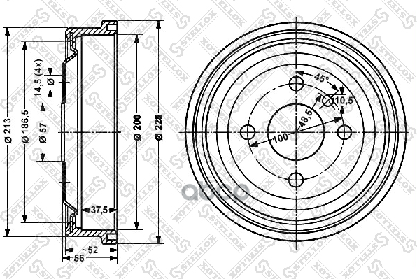 6025-3605-Sx_***Барабан Тормозной! Opel Astra/Kadett 1.2-1.7D 84> Stellox арт. 60253605SX