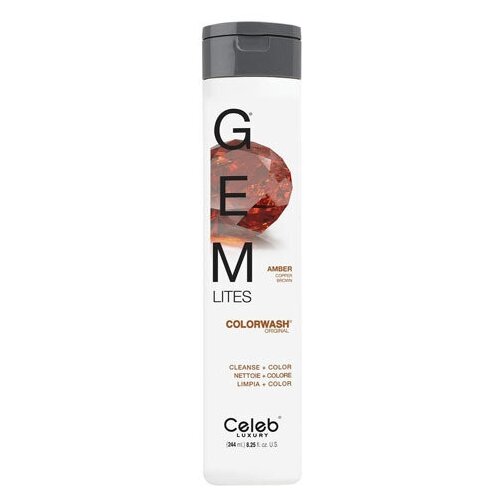 Celeb Luxury Gem Lites Colorwash: Красящий шампунь для яркости цвета (Gem Lites Shampoo), Amber-Темный Янтарь / 244 мл