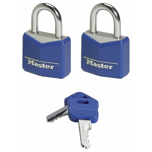 фото Замок masterlock навесной комплект 2шт a3/b11/c10/w20 алюм/ст 3п 2ка, 9121eurtcol master lock