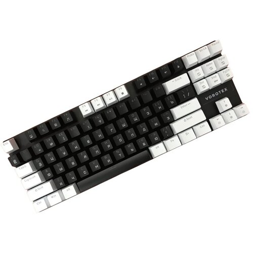 Клавиатура игровая проводная Vorotex K87S Blue Switch, русская раскладка (Белый, чёрный)