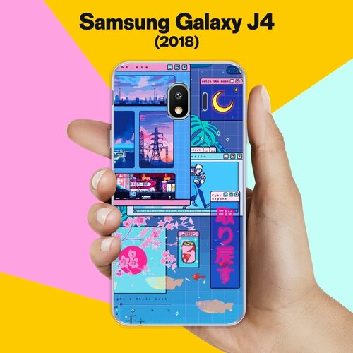 Силиконовый чехол на Samsung Galaxy J4 (2018) Яркий набор / для Самсунг Галакси Джей 4 2018 силиконовый чехол на samsung galaxy j4 2018 розовые цветы для самсунг галакси джей 4 2018