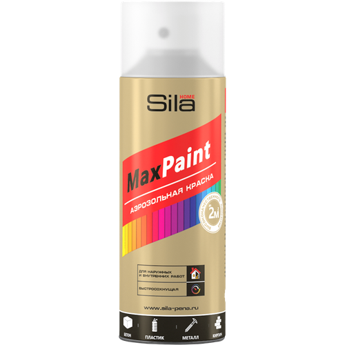 аэрозольная эмаль sila home max paint Sila HOME Max Paint, ЛАК матовый, краска аэрозольная, универс,520мл