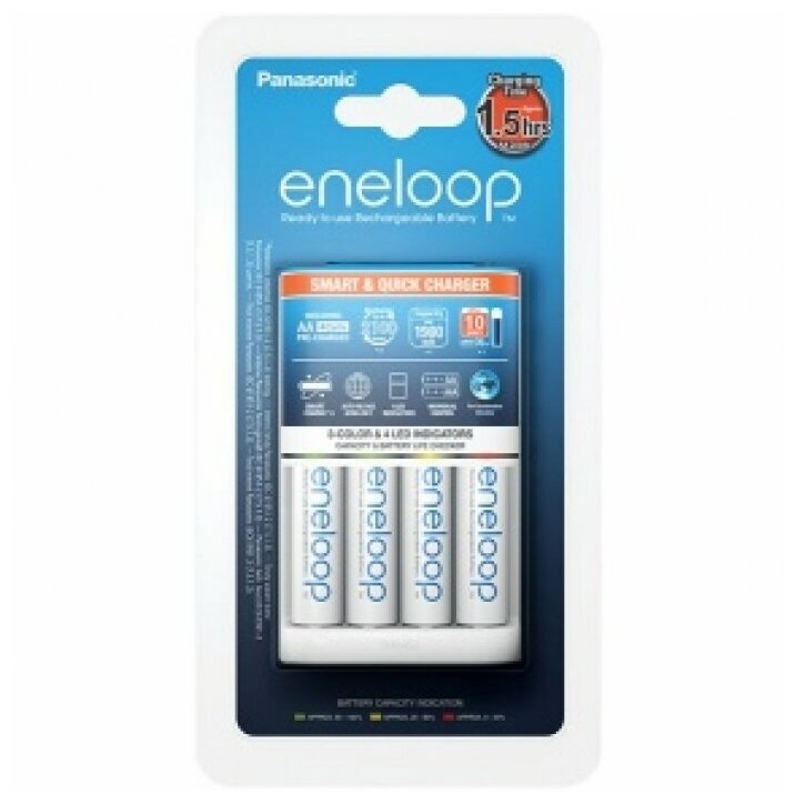 Зарядное устройство Panasonic Eneloop Smart & Quick K-KJ55MCC40E + 4шт АА 1900 mAh