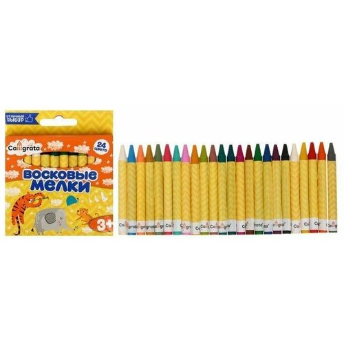 Карандаши восковые 24 цвета в картонной коробе карандаши восковые 8цв