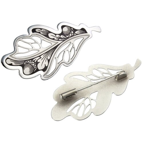 Серебряная брошь Лист Дуба