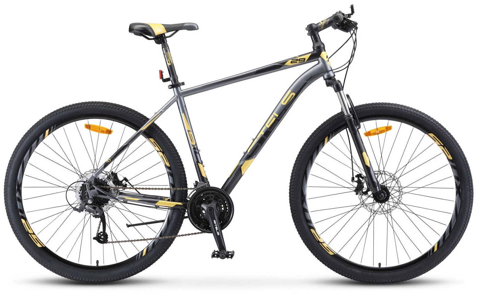 Горный велосипед Stels Navigator 910 MD V010 (2023) 18.5" Черно-золотой (168-182 см)