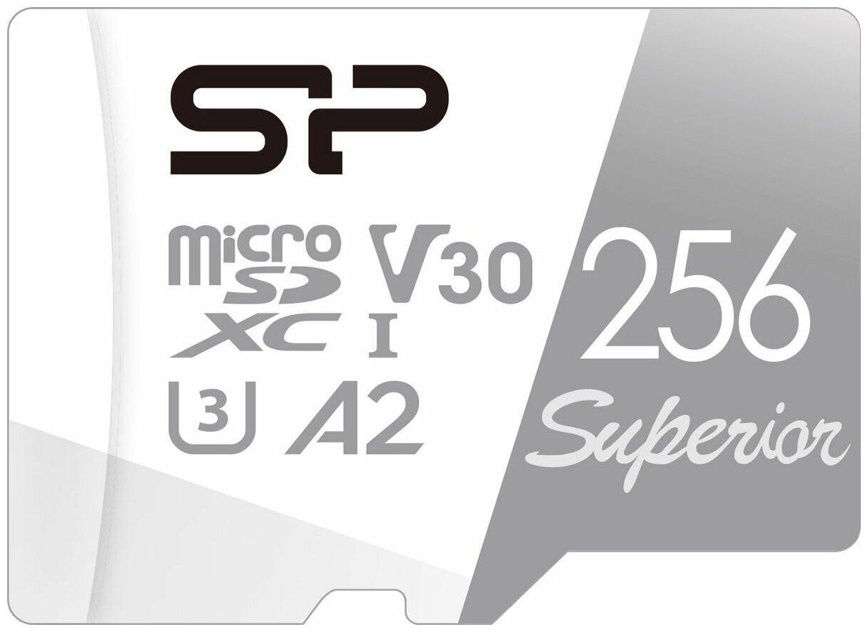 Карта памяти microSD 256GB Silicon Power Superior A2 microSDXC Class 10 UHS-I U3 Colorful 100/80 Mb/s - фото №1