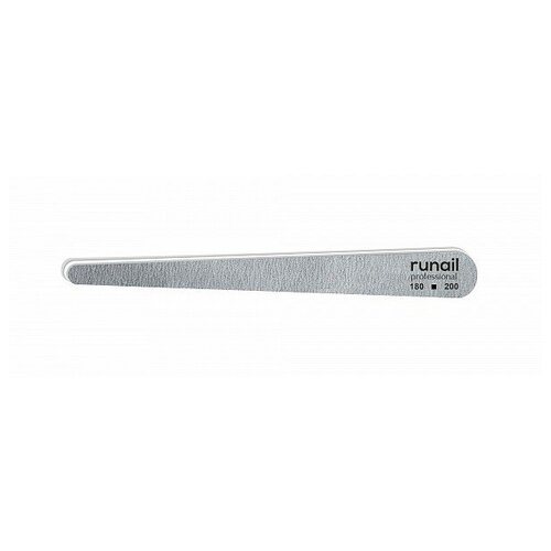 ruNail, Профессиональная пилка для искусственных ногтей (серая, капля, 180/200)