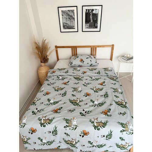 Детский 1,5 спальный пододеяльник из сатина