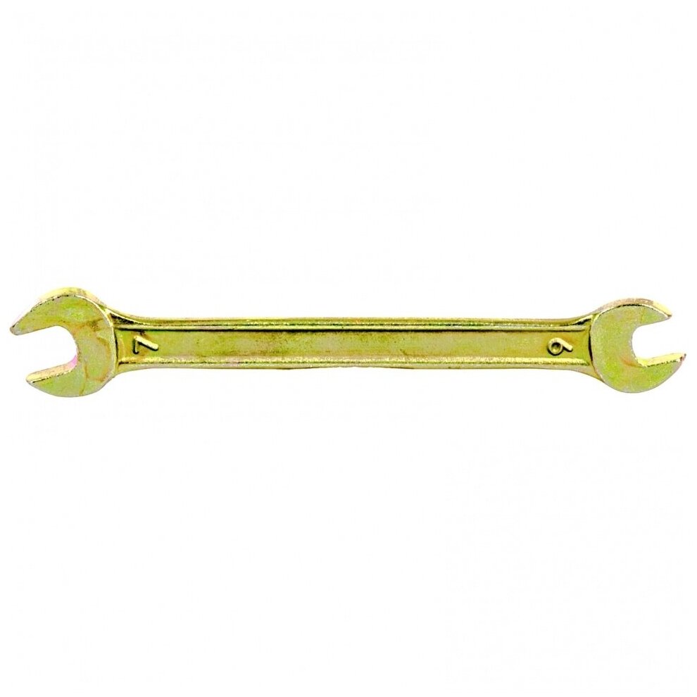 Ключ рожковый 6 х 7 мм желтый цинк Сибртех