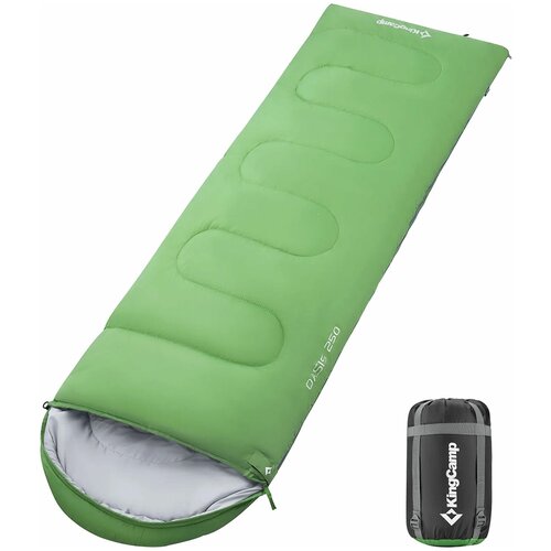 Спальный мешок King Camp 3121 Oasis 250 −3°С 190+30×75, зеленый левый