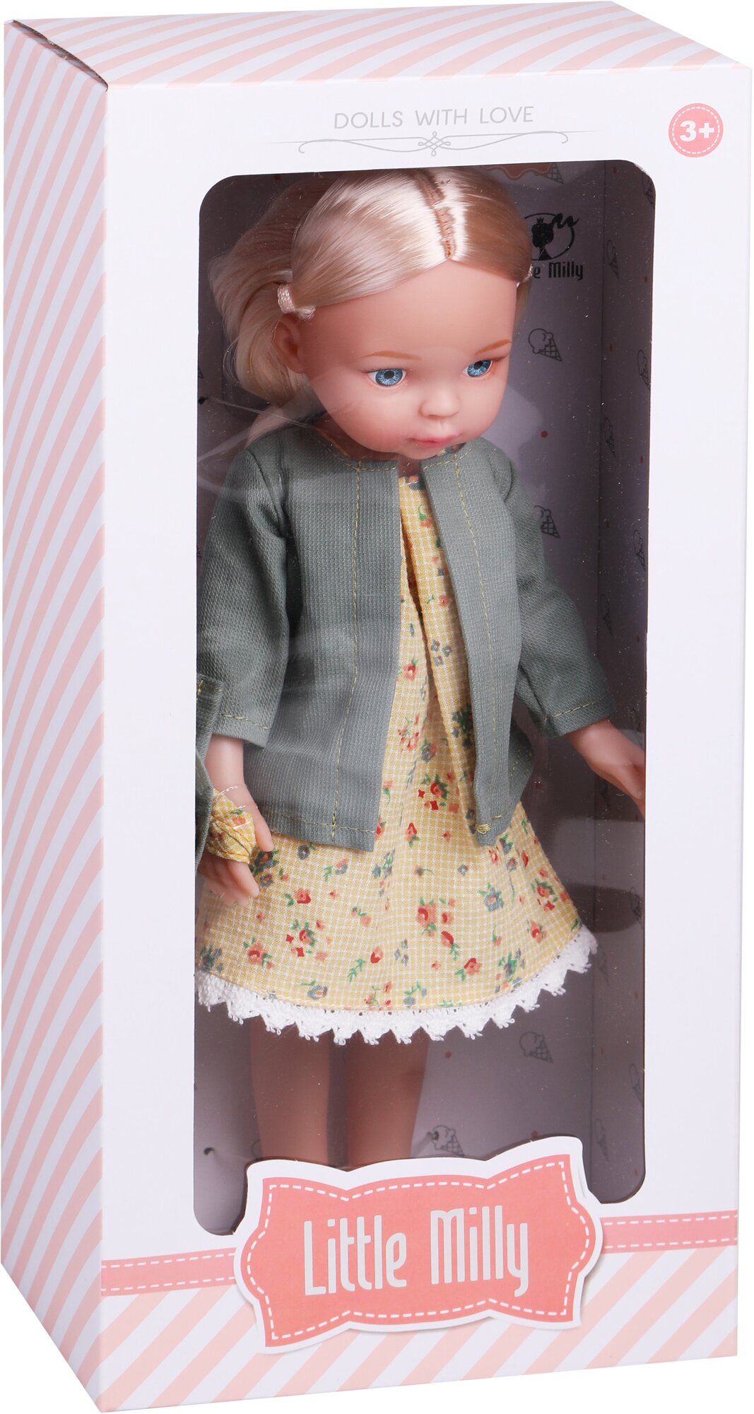 Кукла Милашка в желтом платье с сумкой Наша игрушка 33 см