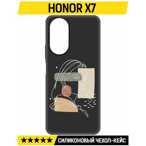 Чехол-накладка Krutoff Soft Case Уверенность для Honor X7 черный чехол накладка krutoff soft case уверенность для honor x9a черный