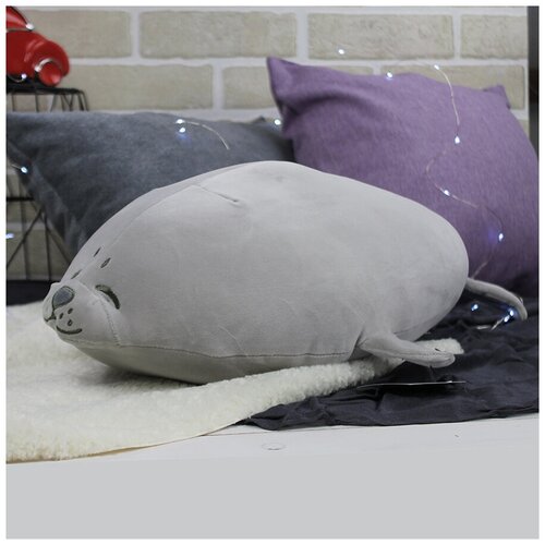 морской котик серый 50см Мягкая игрушка Морской котик, подушка, 50см