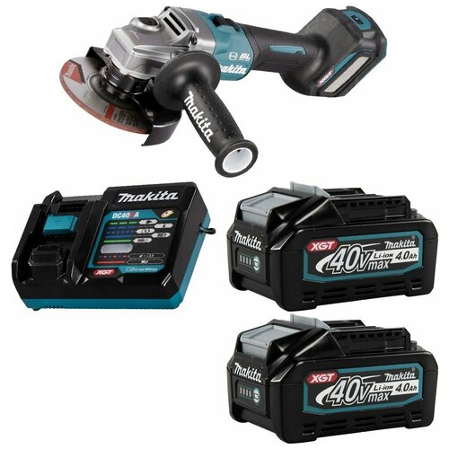 Шлифмашина угловая аккумуляторная 40В XGT 125мм Li-Ion 2x4Ач Makita GA023GM201 шлифмашина угловая аккумуляторная 40в xgt 125мм li ion 2x2 5ач makita ga029gd201