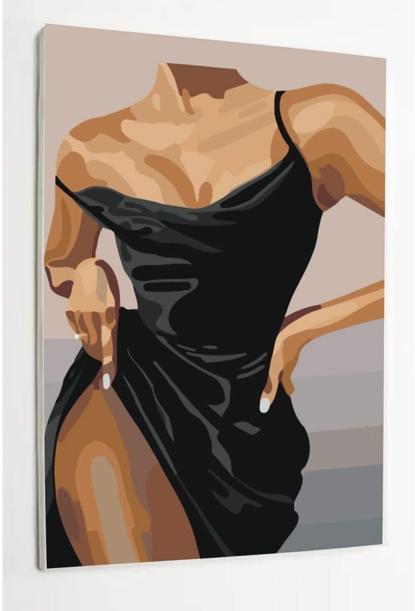Картина по номерам на холсте с подрамником "Девушка в платье", 40х60 см