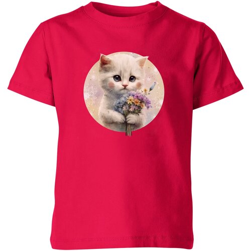 Футболка Us Basic, размер 14, розовый детская футболка котенок с цветами 128 красный