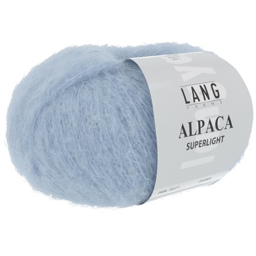 Пряжа Alpaca Superlight Lang Yarns( Альпака Суперлайт), цвет 0021-голубой, 25гр/199 м, 54% альпака, 22% шерсть, 24% полиамид, 1 моток.