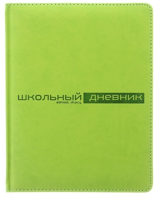 BrunoVisconti Дневник универсальный для 1-11 классов, 48 листов VELVET, твердая обложка, искусственная кожа, термотиснение, ляссе, блок 70 г/м2, салатовый