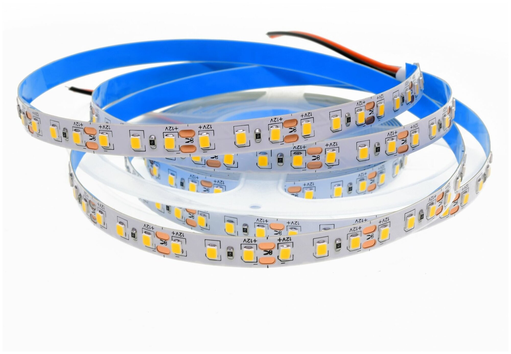 Светодиодная лента IP22 SMD 2835 (120 LED) 12V DC 48W Теплый Белый 3200K 5 метров Бренд DLED - фотография № 1