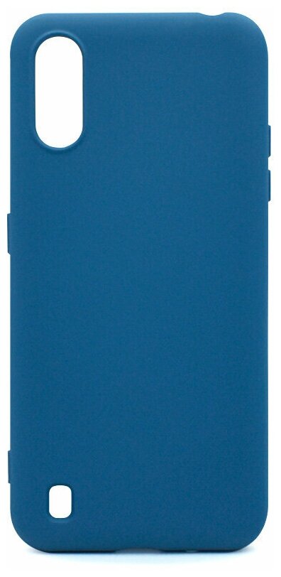 Силиконовый серо-синий чехол Soft Touch для Samsung Galaxy A01