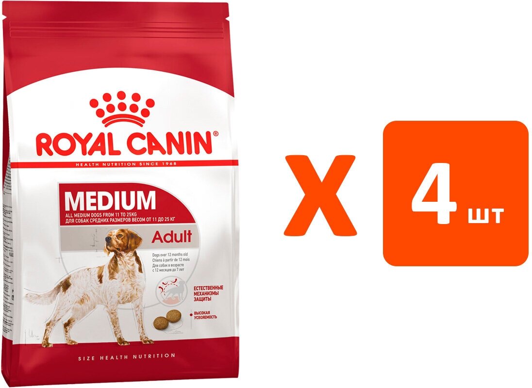 ROYAL CANIN MEDIUM ADULT для взрослых собак средних пород (3 кг х 4 шт)