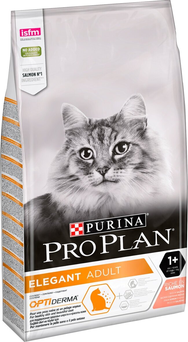 PRO PLAN CAT ELEGANT для взрослых кошек с чувствительной кожей с лососем (0,4 кг)