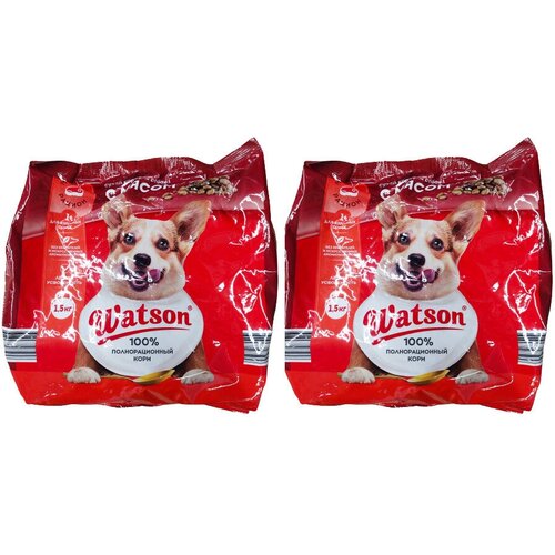 Watson/ Сухой корм для взрослых собак с мясом/ 2 уп. по 1500гр.