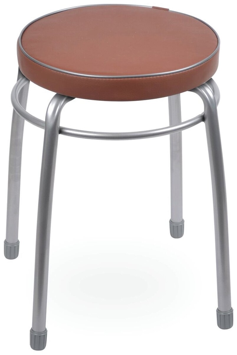 Табурет "фабрик 1" мягкое круглое сиденье D=32 СМ (1/5) коричневый ТФ01 "НИКА"