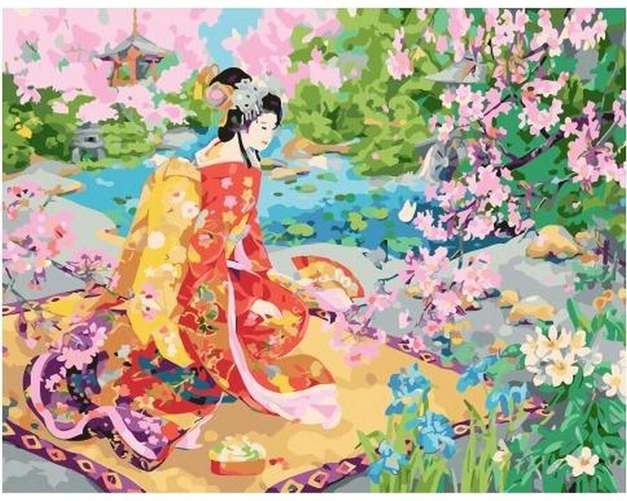 Картина по номерам Японская красавица 40х50 см Hobby Home