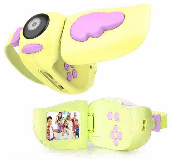 Детская фотокамера птичка, цифровая камера, фото-видеокамера (желтый)
