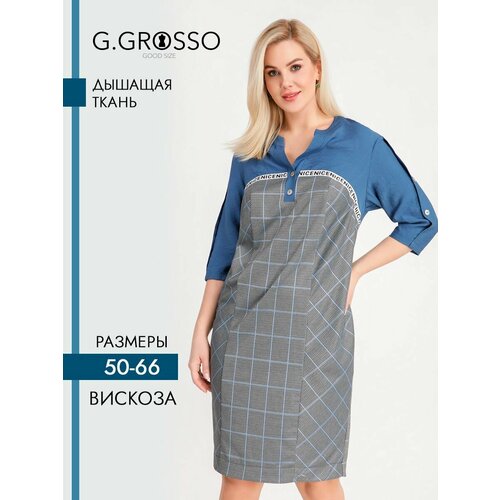 Платье Gala Grosso, повседневное, размер 58, синий