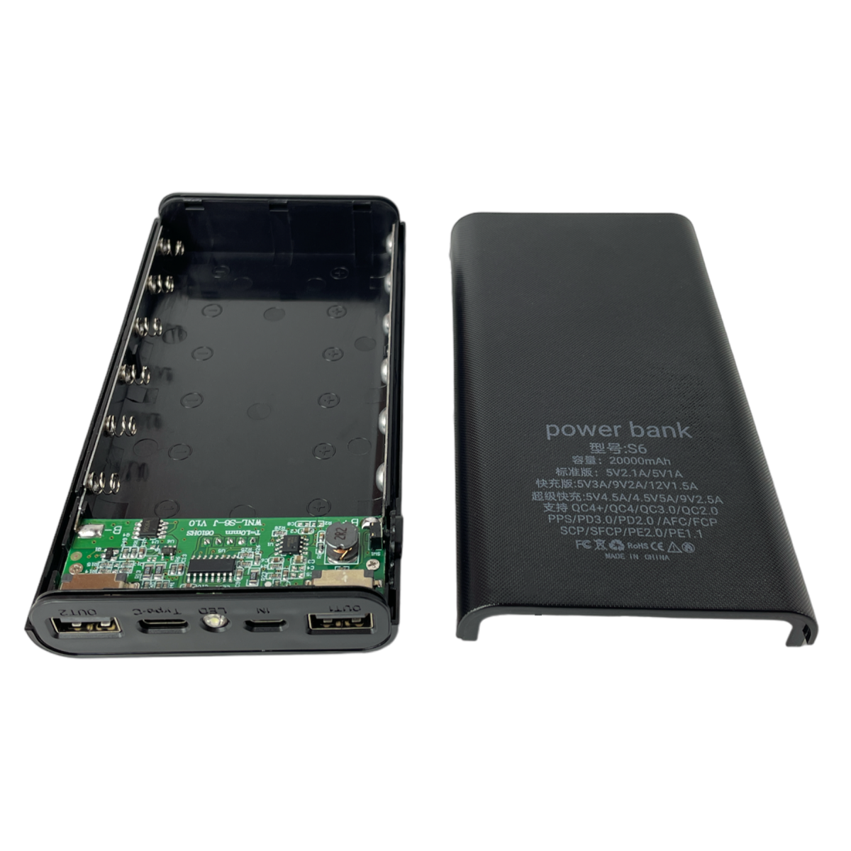 Корпус ABC для Power Bank 5В-2.1А/10Вт 6x18650 (S6) — фото 4
