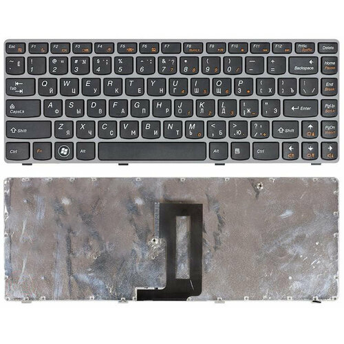 Клавиатура для ноутбука Lenovo IdeaPad Z450 Z460 Z460A Z460G черная с серой рамкой клавиатура для ноутбука lenovo ideapad y570 черная с рамкой