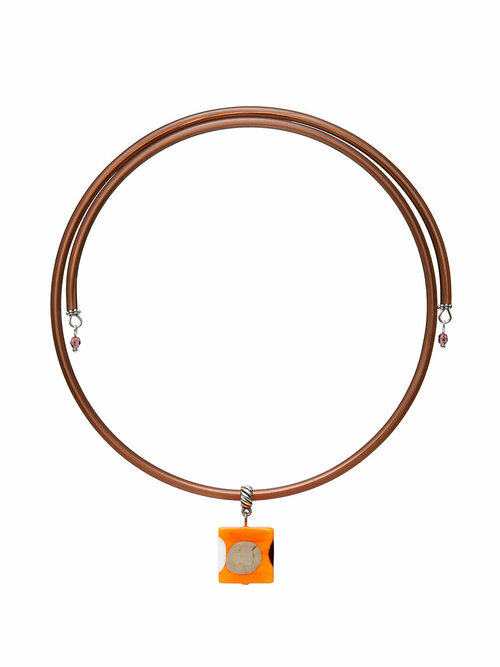 Колье Divetro, муранское стекло, длина 40 см, коричневый, оранжевый