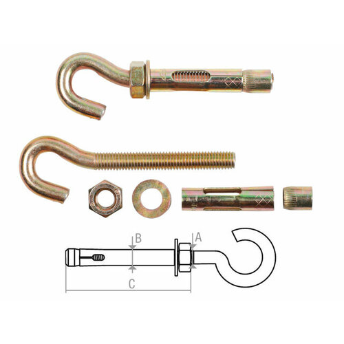 Анкер с крюком М6х8х40(45) мм STARFIX (SMP-95677-1)