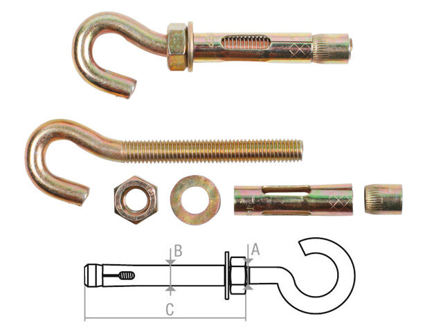 Анкер с крюком М6х8х40(45) мм STARFIX (SMP-95677-1)