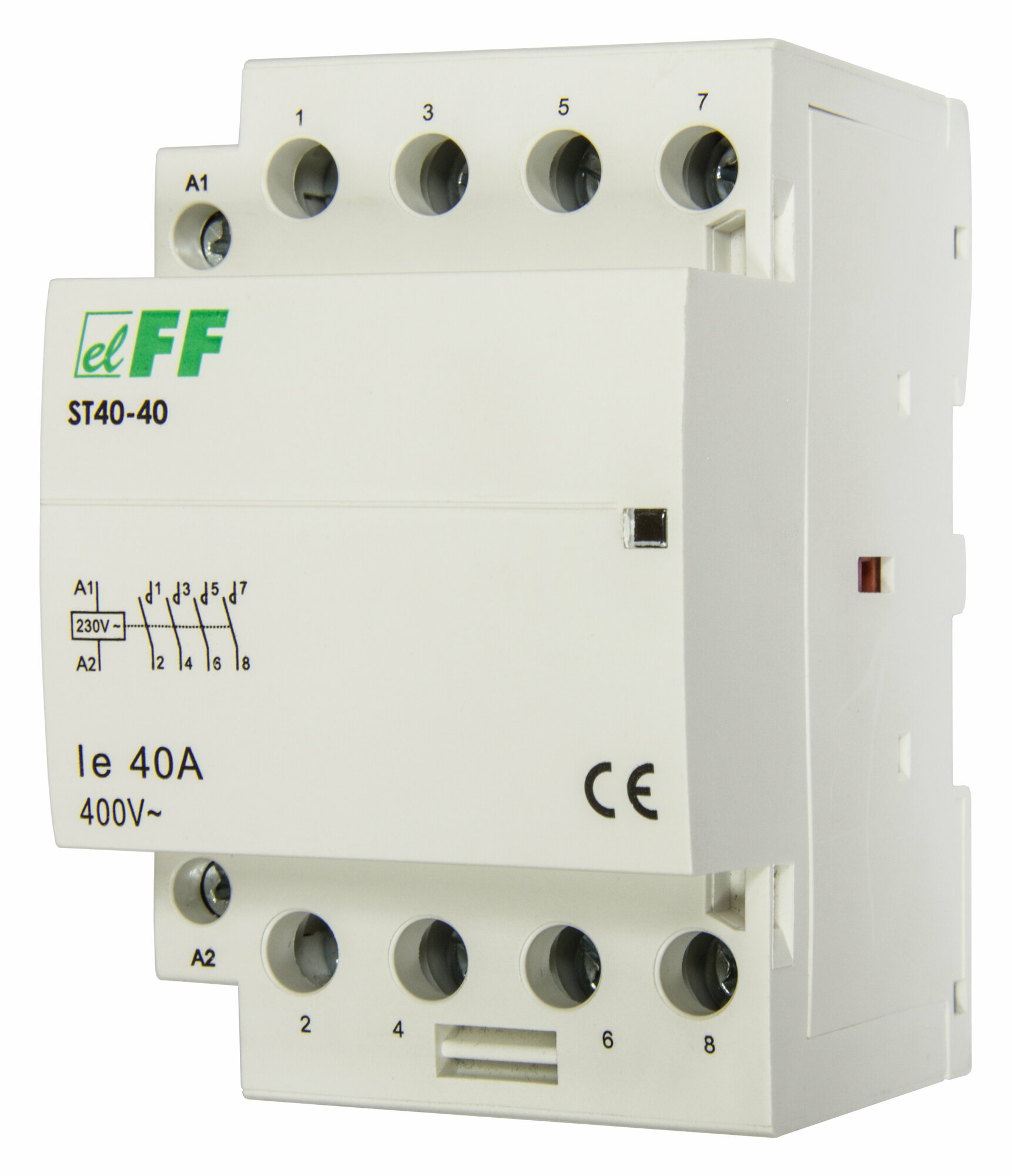 Контактор 40A 220V ST40-40 контакт 4NO потребляемая мощность 64Вт размер 4 модуля