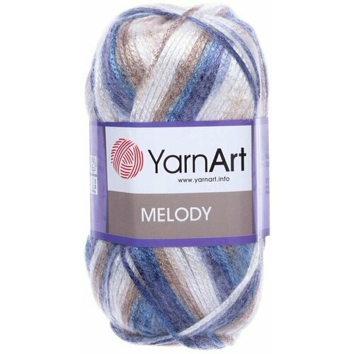 Пряжа YarnArt Melody 100г, 230м (ЯрнАрт Мелоди) Нитки для вязания, 9% шерсть, 21% акрил, 70% полиамид, цвет 904 меланж, 5шт