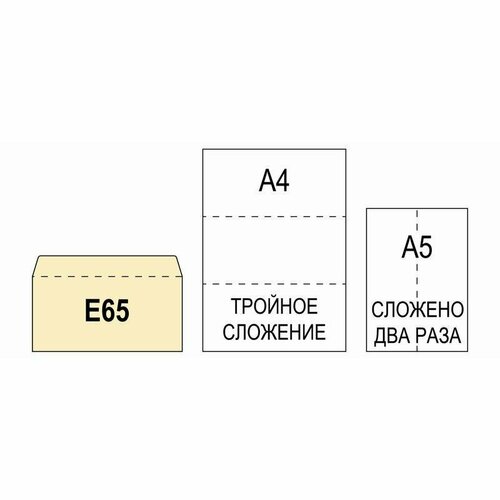 Конверт почтовый E65 Packpost ForPost (110x220, 80г, стрип, печать Куда-Кому) 100шт, 12 уп.