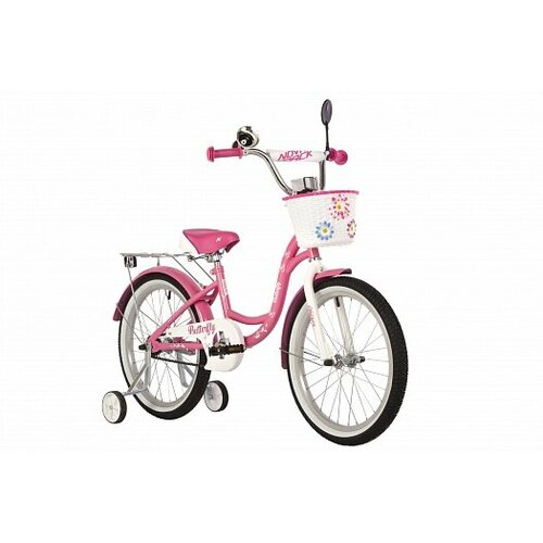 Велосипед NOVATRACK 20 BUTTERFLY розовый тормоз ножной крылья и багажник 1078000₽