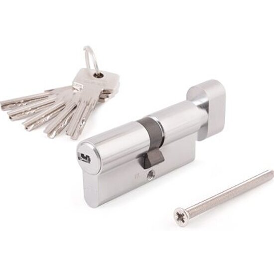 Цилиндр (Личинка замка) Abus KD6N 80мм(Z45/K35) никель ключ(Z)-вертушка(K)
