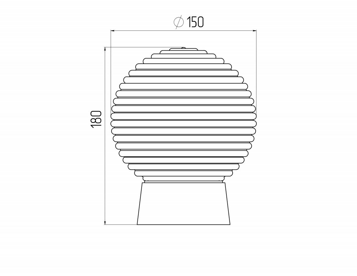 ЭРА Светильник ЭРА НБП 01-60-004 с прямым основанием Гранат стекло IP20 E27 max 60Вт D150 шар